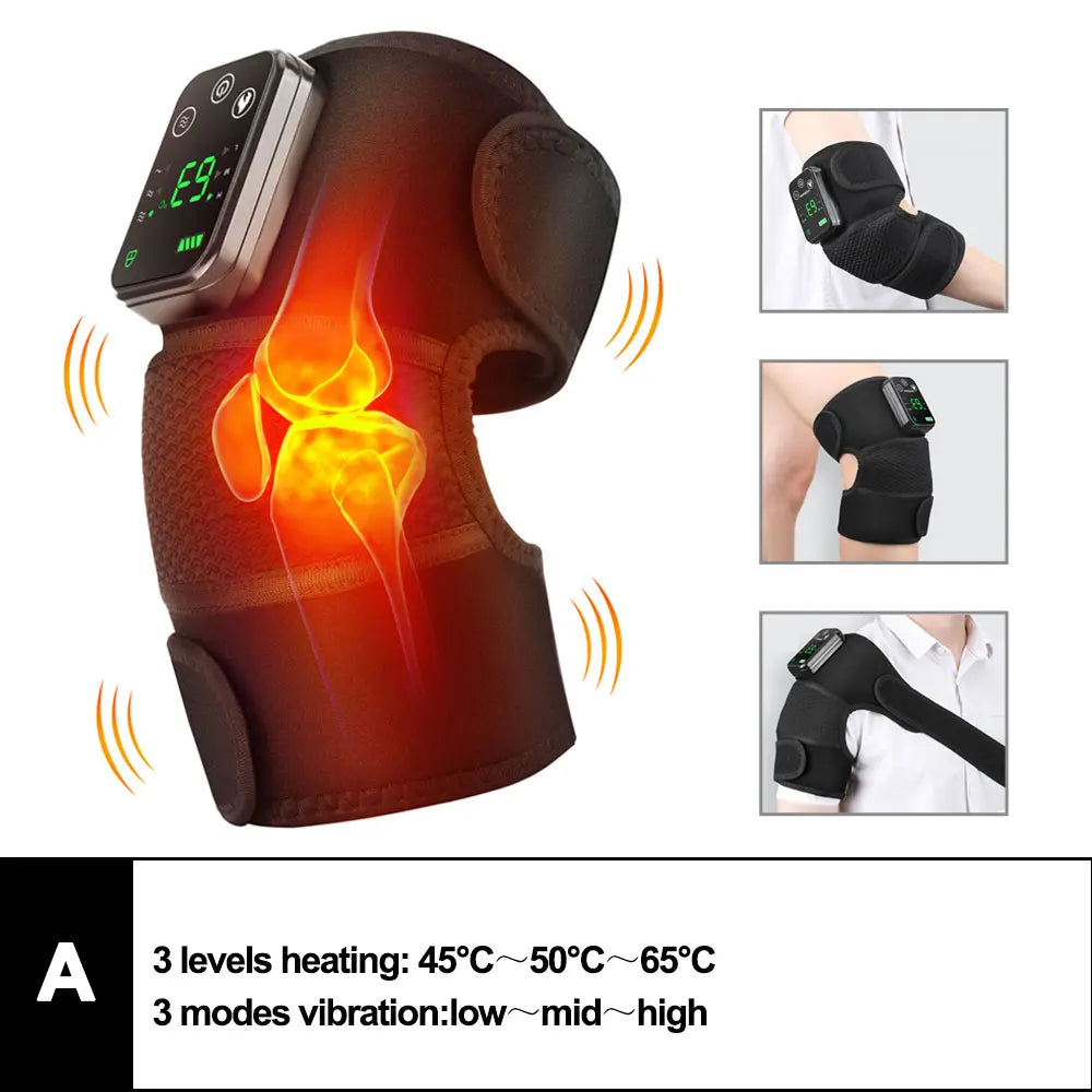 Heated Knee Massager with Vibration – 3-in-1 Joint Support & Pain Relief