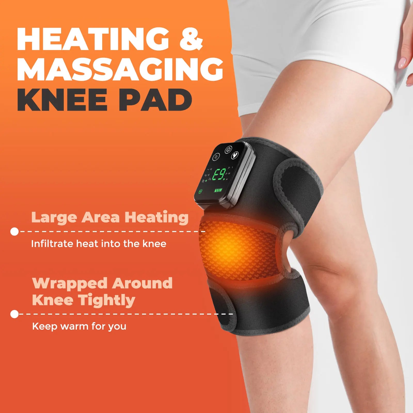 Heated Knee Massager with Vibration – 3-in-1 Joint Support & Pain Relief