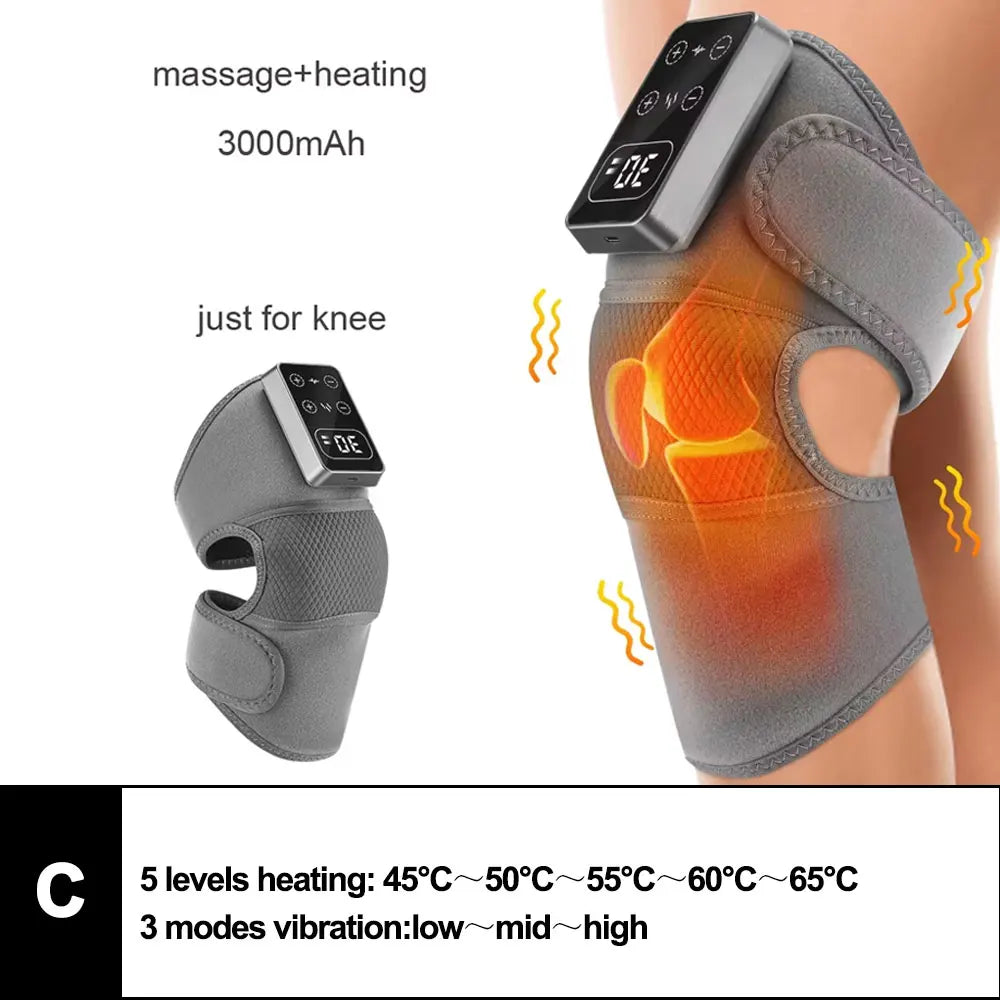 Heated Knee Massager with Vibration – 3-in-1 Joint Support & Pain Relief
