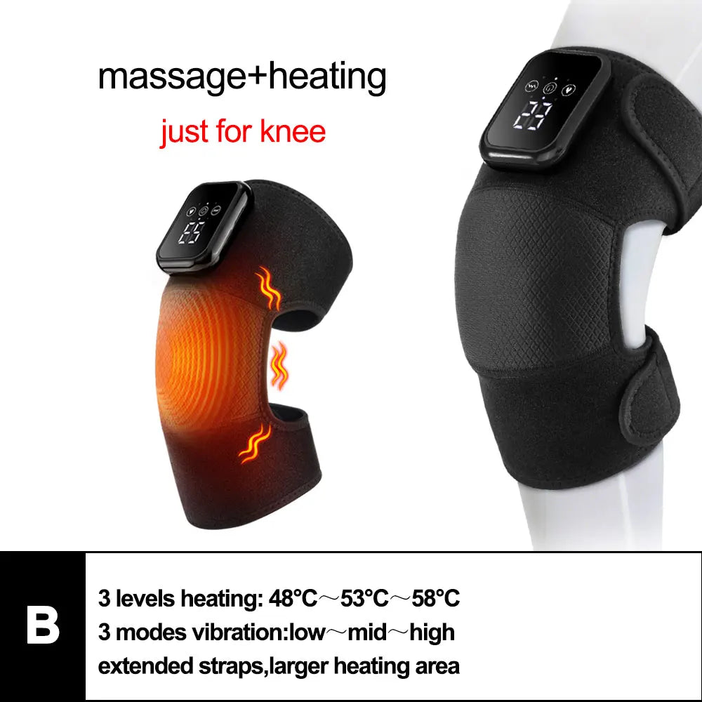 Heated Knee Massager with Vibration – 3-in-1 Joint Support & Pain Relief