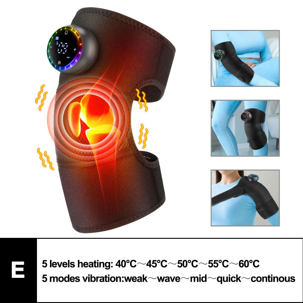 Heated Knee Massager with Vibration – 3-in-1 Joint Support & Pain Relief