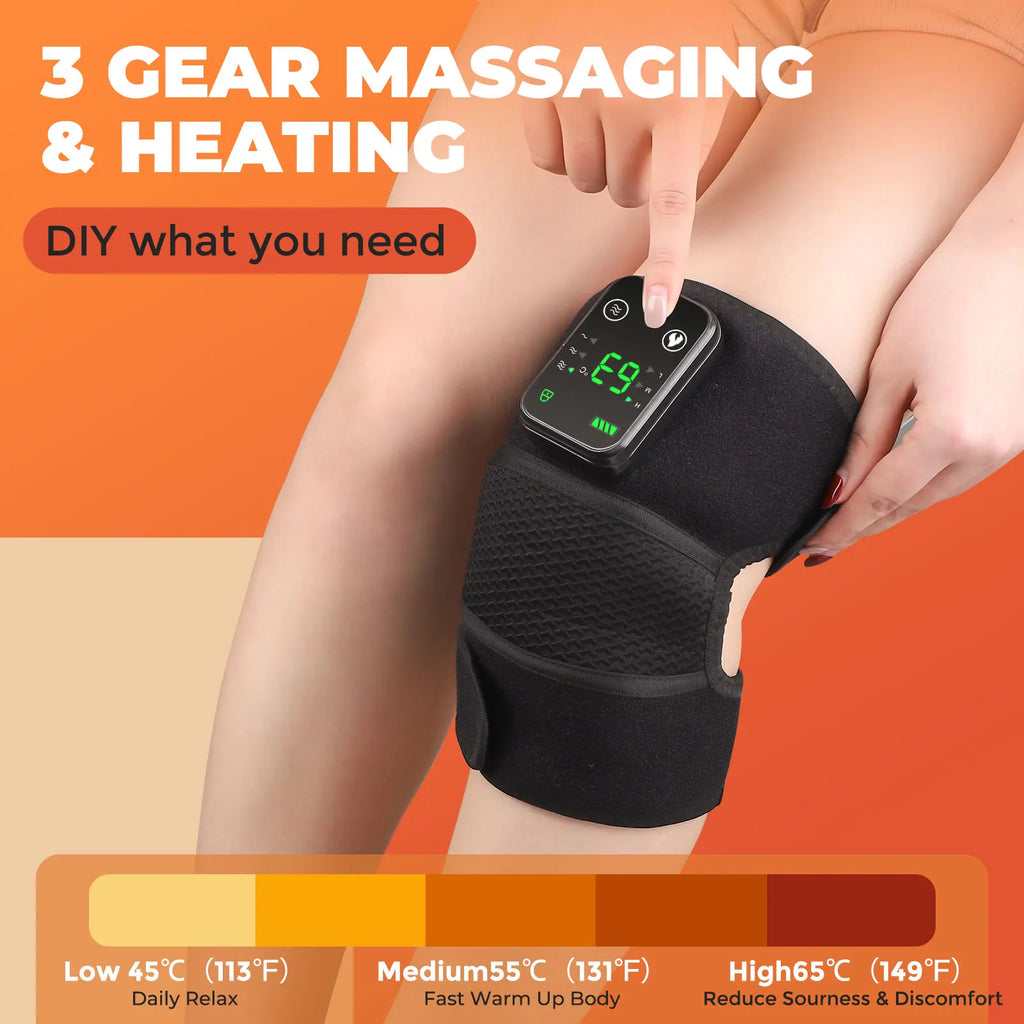 Heated Knee Massager with Vibration – 3-in-1 Joint Support & Pain Relief